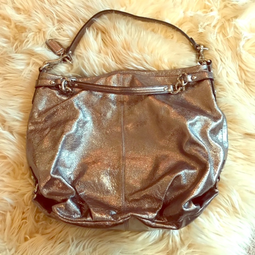 Coach Gun Metal Hobo Purse!